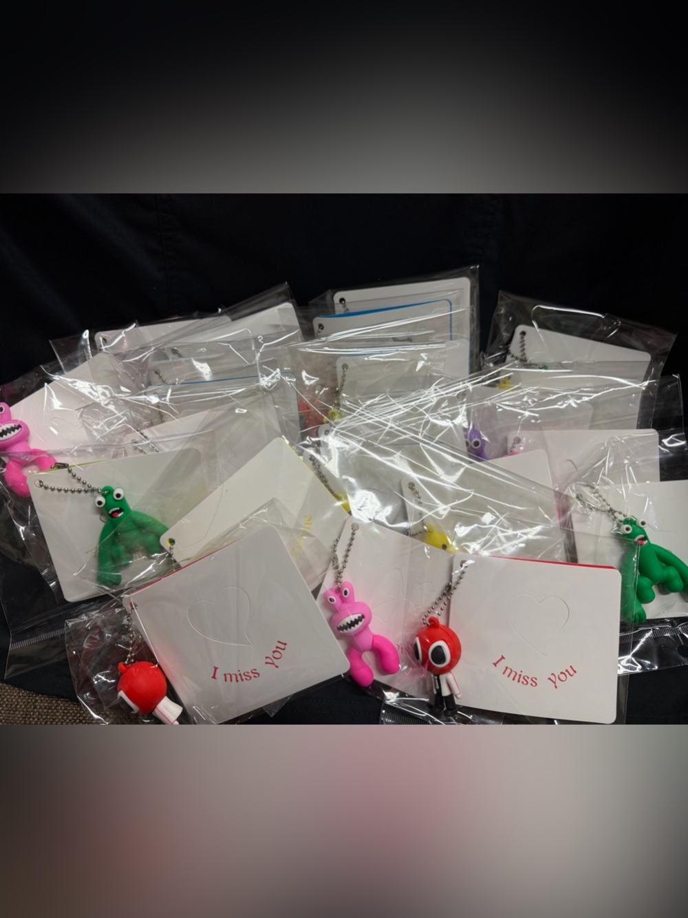 Cute Character Keychain Set with Colorful Monsters